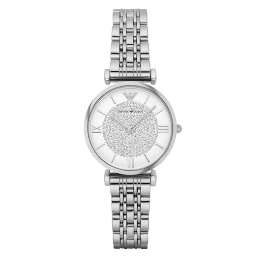 Emporio Armani AR1925 Gianni T-Bar Women's Silver Watch – product image 1 of 7
