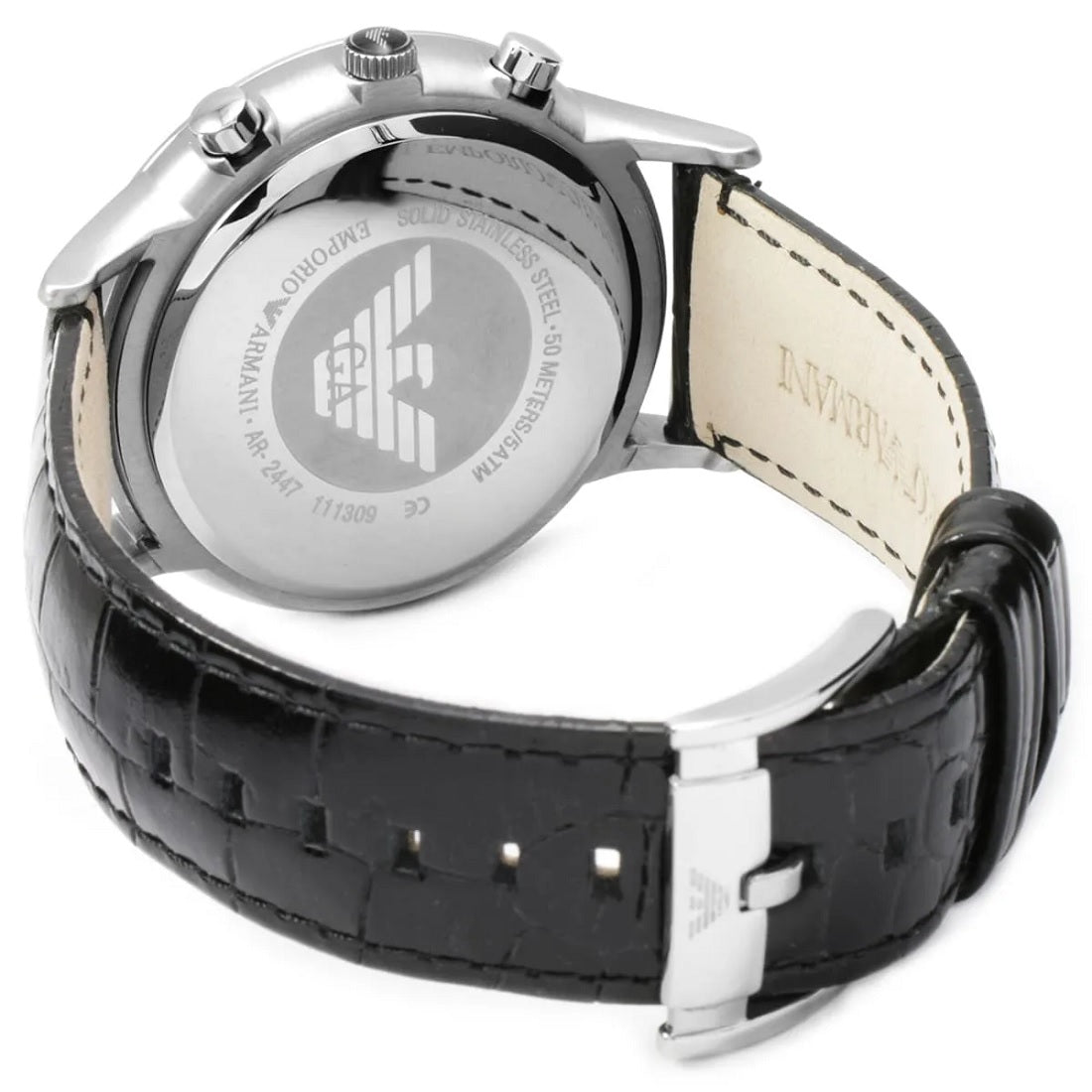 Emporio Armani AR2447 Renato Men's Black Leather Watch - product image 6 of 8