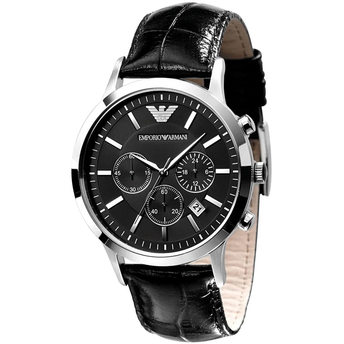 Emporio Armani AR2447 Renato Men's Black Leather Watch - product image 2 of 8
