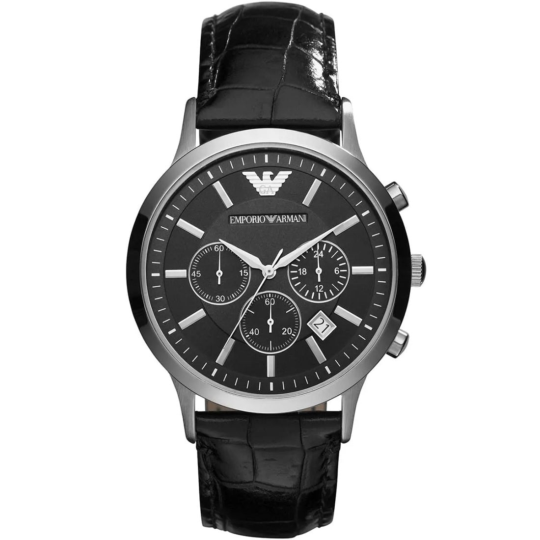 Emporio Armani AR2447 Renato Men's Black Leather Watch - product image 1 of 8