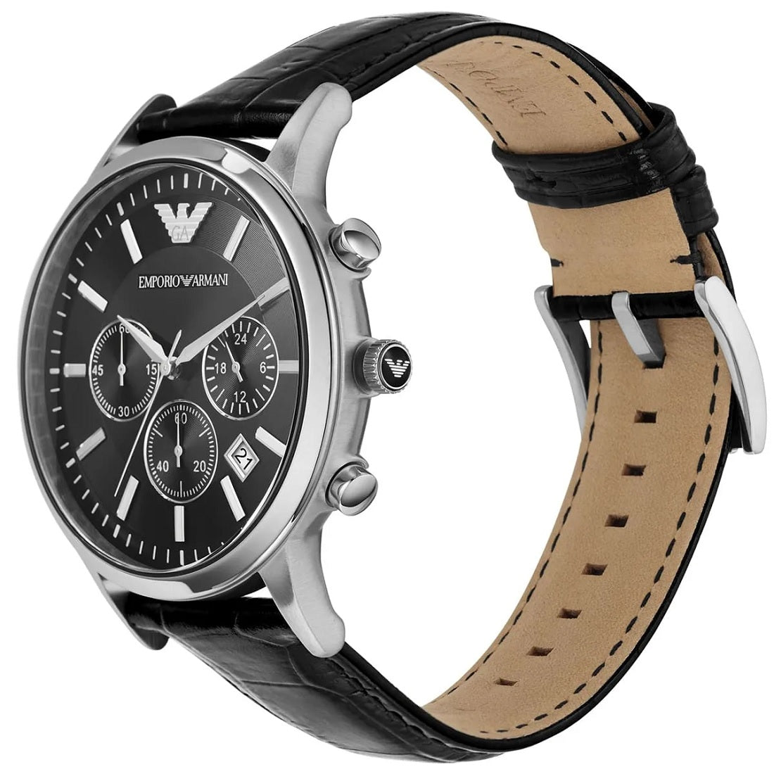 Emporio Armani AR2447 Renato Men's Black Leather Watch - product image 4 of 8