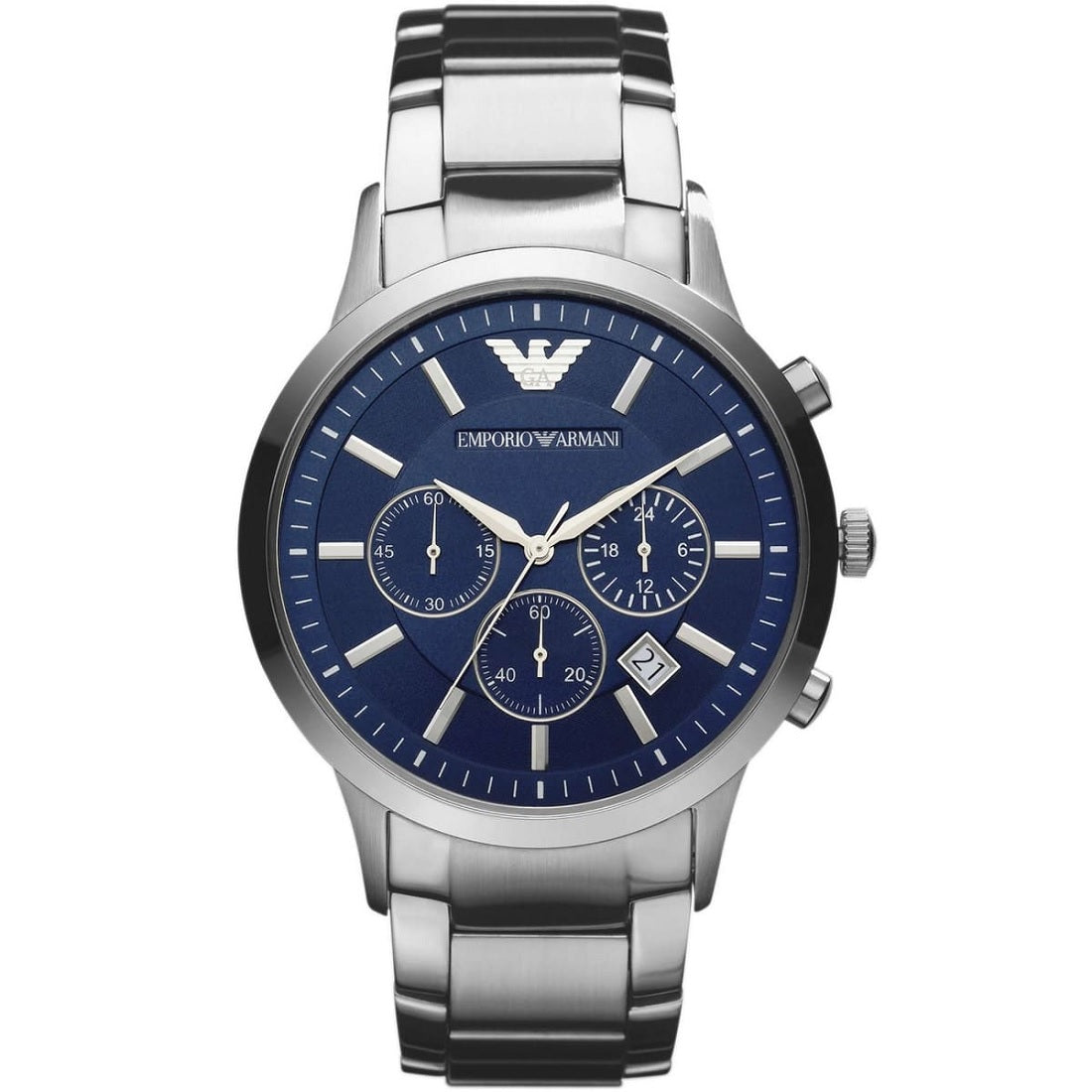 Emporio Armani AR2448 Renato Men's Silver & Blue Watch – product image 1 of 7