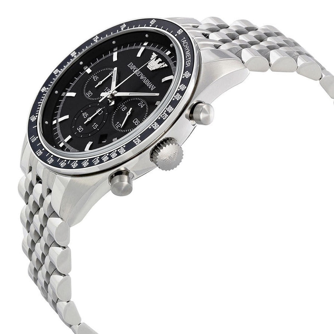 Emporio Armani AR5988 Tazio Men's Silver & Black Chronograph - product image 3 of 7