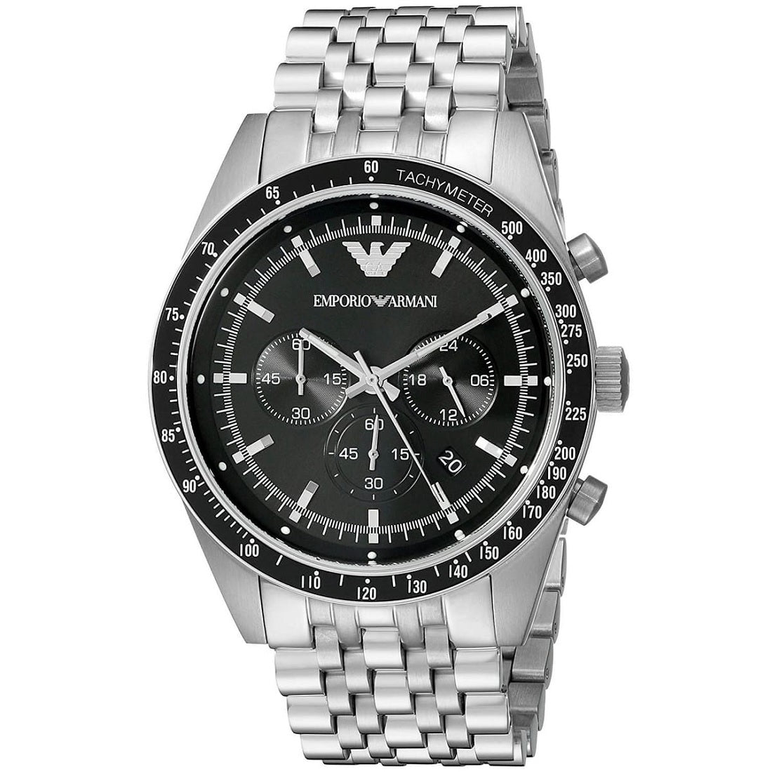 Emporio Armani AR5988 Tazio Men's Silver & Black Chronograph - product image 2 of 7
