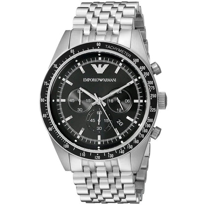 Emporio Armani AR5988 Tazio Men's Silver & Black Chronograph - product image 2 of 7