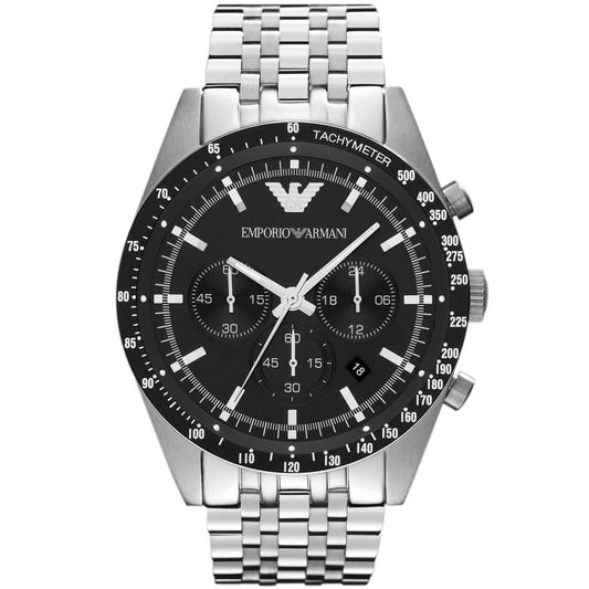 Emporio Armani AR5988 Tazio Men's Silver & Black Chronograph - product image 1 of 7