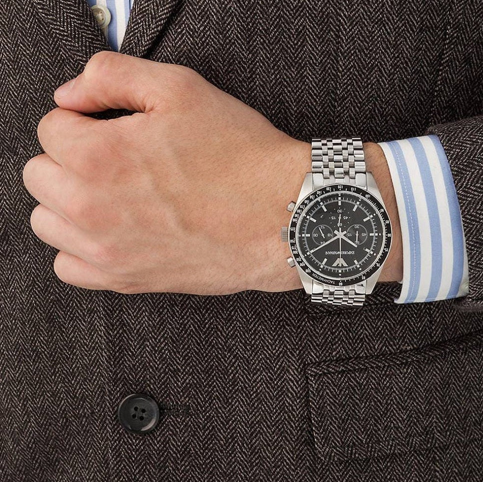 Emporio Armani AR5988 Tazio Men's Silver & Black Chronograph - product image 5 of 7