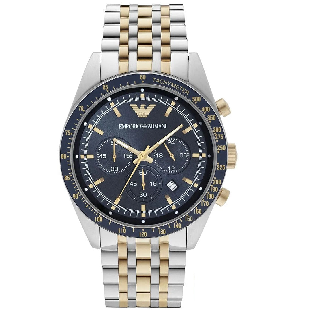 Emporio Armani AR8030 Tazio Men's Two-Tone Blue Watch – product image 1 of 5