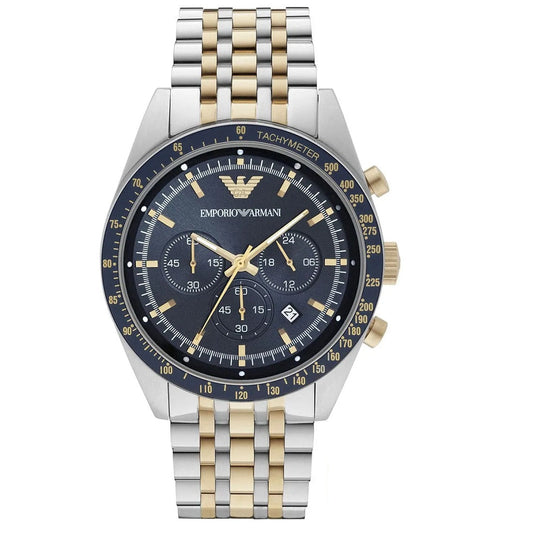 Emporio Armani AR8030 Tazio Men's Two-Tone Blue Watch – product image 1 of 5