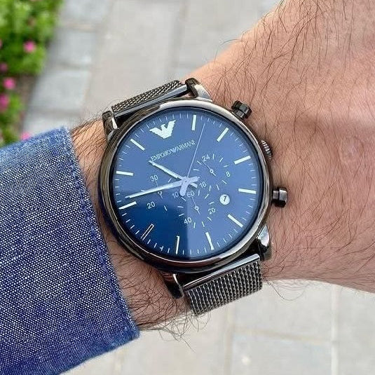 Emporio Armani AR1979 Luigi Men's Grey Mesh Watch – product image 6 of 7