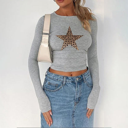 Women's Printed Cropped Long-Sleeve Top – product image 3