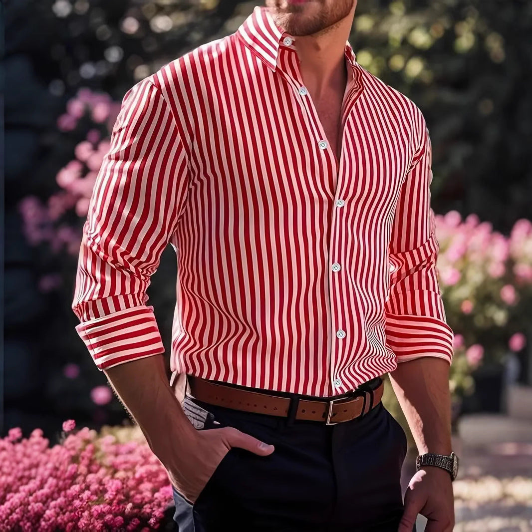 Men's Striped Long-Sleeve Casual Shirt – product image 3