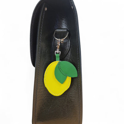 Handmade Leather Fruity Bag Charm – Lemon – product image 2 of 3