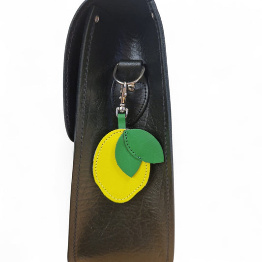 Handmade Leather Fruity Bag Charm – Lemon – product image 2 of 3