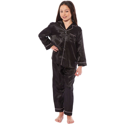 Daisy Dreamer Girls Satin Silk Pyjama Set Long Sleeve Button Down Sleepwear Luxurious – product image 5 of 10