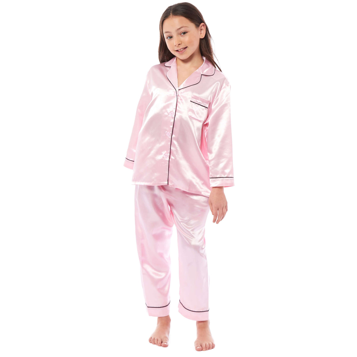 Daisy Dreamer Girls Satin Silk Pyjama Set Long Sleeve Button Down Sleepwear Luxurious – product image 10 of 12