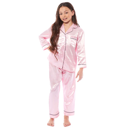 Daisy Dreamer Girls Satin Silk Pyjama Set Long Sleeve Button Down Sleepwear Luxurious – product image 9 of 12