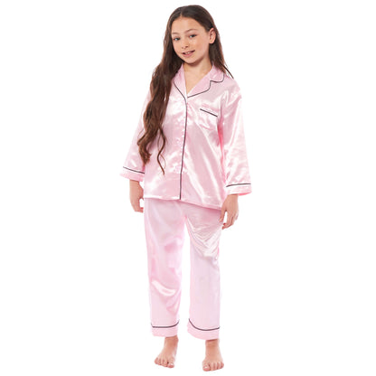 Daisy Dreamer Girls Satin Silk Pyjama Set Long Sleeve Button Down Sleepwear Luxurious – product image 6 of 12