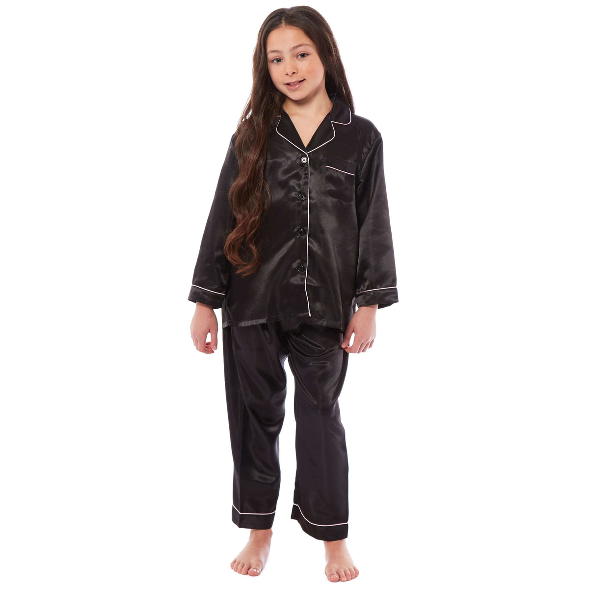 Daisy Dreamer Girls Satin Silk Pyjama Set Long Sleeve Button Down Sleepwear Luxurious – product image 4 of 10
