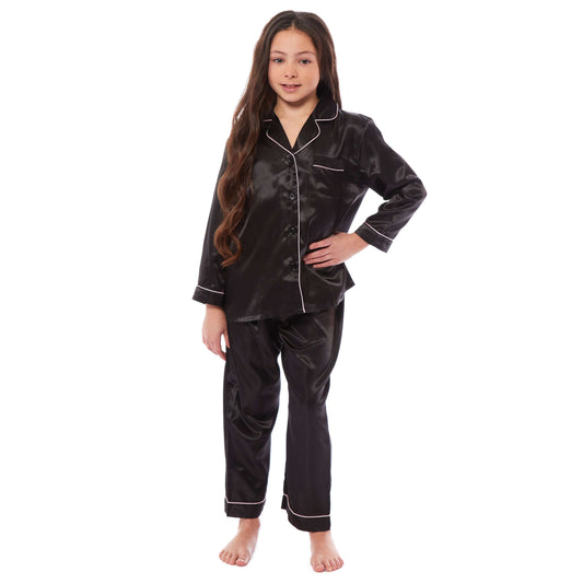 Daisy Dreamer Girls Satin Silk Pyjama Set Long Sleeve Button Down Sleepwear Luxurious – product image 1 of 10