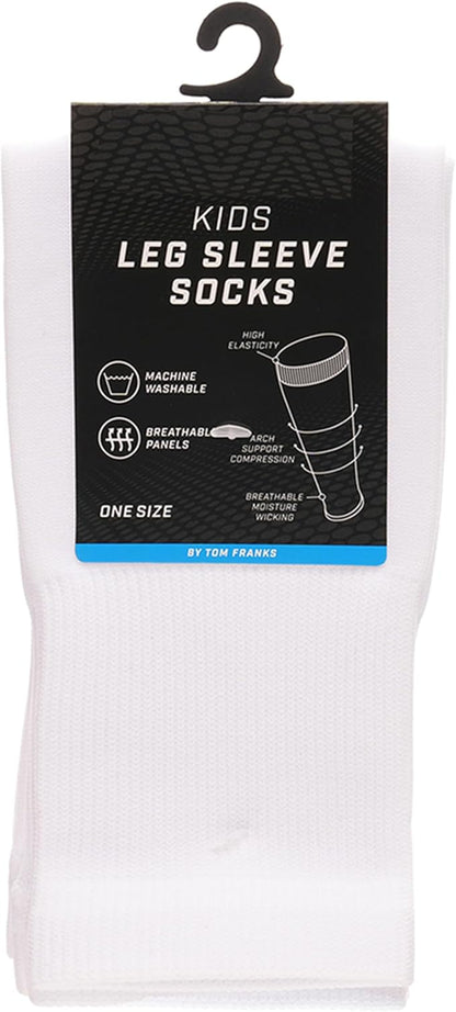 Sock Stack Kids Leg Sleeve Compression Socks White Fits Over Calf Shin Pads Breathable Durable – product image 4 of 4