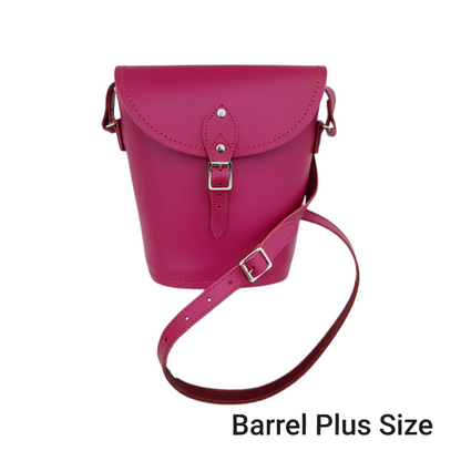 Handmade Leather Barrel Bag - Magenta – product image 5 of 5