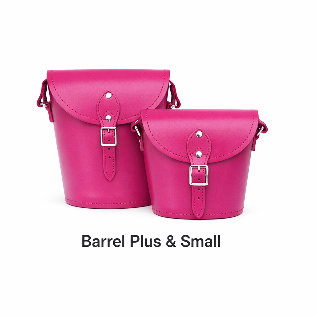 Handmade Leather Barrel Bag - Magenta – product image 4 of 5