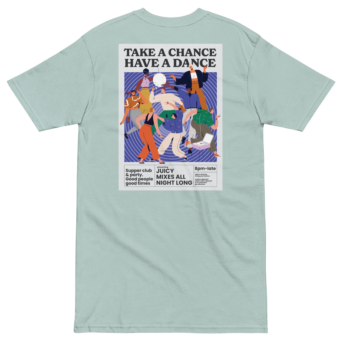 Take A Chance Have A Dance DISCO! Oversized Cotton Embroidered T-Shirt – product image 1 of 10