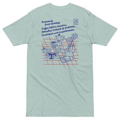 GUSTATORY Originals Postcards From Sunday Heavy Cotton Embroidered T-Shirt – product image 5 of 10