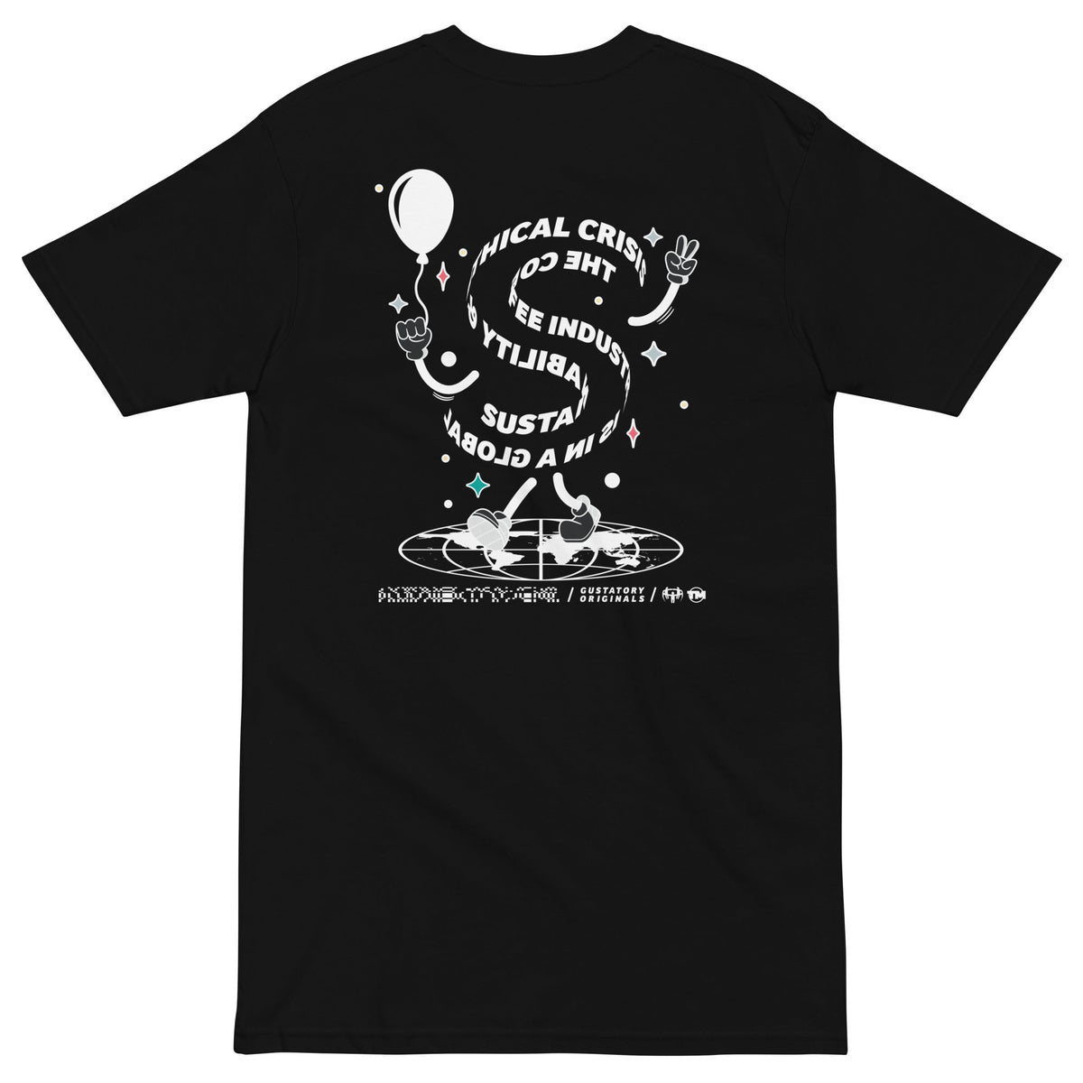 GUSTATORY Originals Sustainability Crisis Heavy Cotton Embroidered T-Shirt - product image 3 of 17