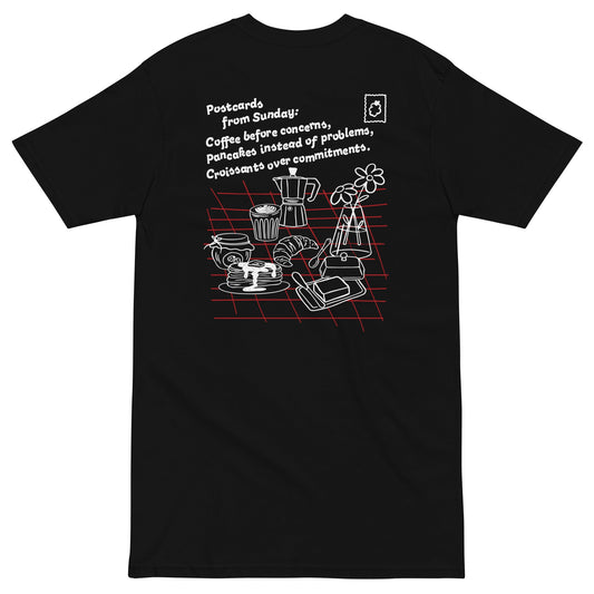 GUSTATORY Originals Postcards From Sunday Heavy Cotton Embroidered T-Shirt – product image 1 of 10