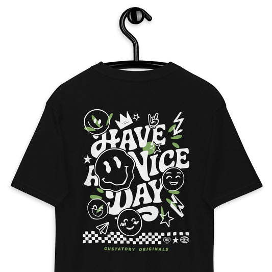 GUSTATORY Originals Have A Nice Day Heavy Cotton Embroidered T-Shirt - product image 1 of 17