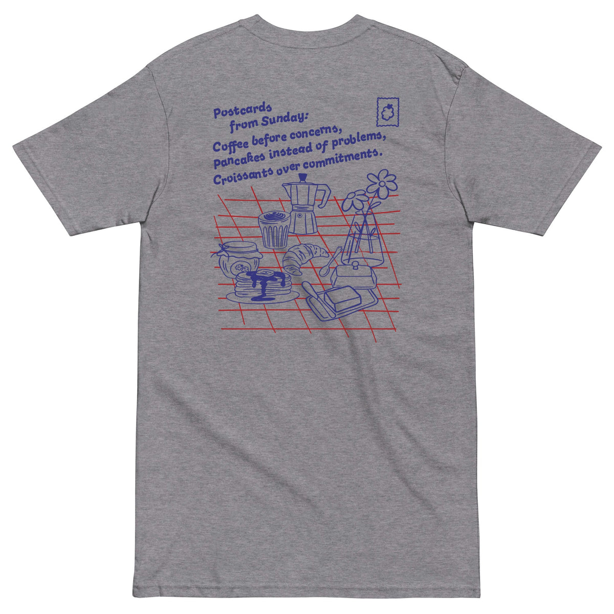 GUSTATORY Originals Postcards From Sunday Heavy Cotton Embroidered T-Shirt – product image 9 of 10