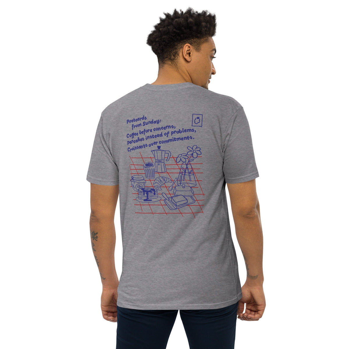 GUSTATORY Originals Postcards From Sunday Heavy Cotton Embroidered T-Shirt – product image 1 of 6