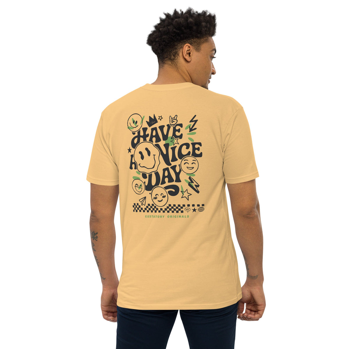 GUSTATORY Originals Have A Nice Day Heavy Cotton Embroidered T-Shirt - product image 10 of 17