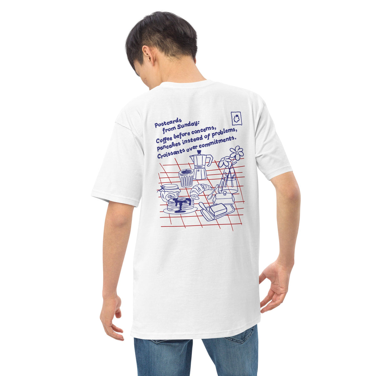 GUSTATORY Originals Postcards From Sunday Heavy Cotton Embroidered T-Shirt – product image 5 of 6