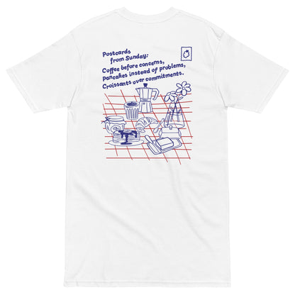 GUSTATORY Originals Postcards From Sunday Heavy Cotton Embroidered T-Shirt – product image 3 of 6