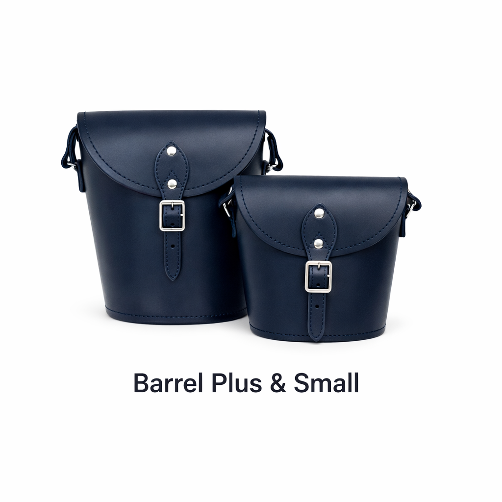 Handmade Leather Barrel Bag - Navy – product image 3 of 3