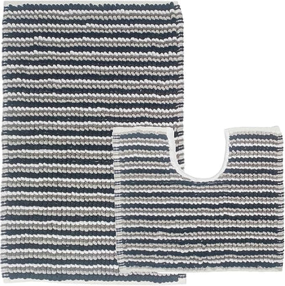 OLIVIA ROCCO Amalfi 2 Piece Bath Mat Set 100% Cotton Jumbo Plush Absorbent Pedestal Bath – product image 8 of 10