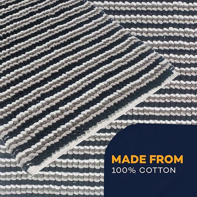 OLIVIA ROCCO Amalfi 2 Piece Bath Mat Set 100% Cotton Jumbo Plush Absorbent Pedestal Bath – product image 4 of 10