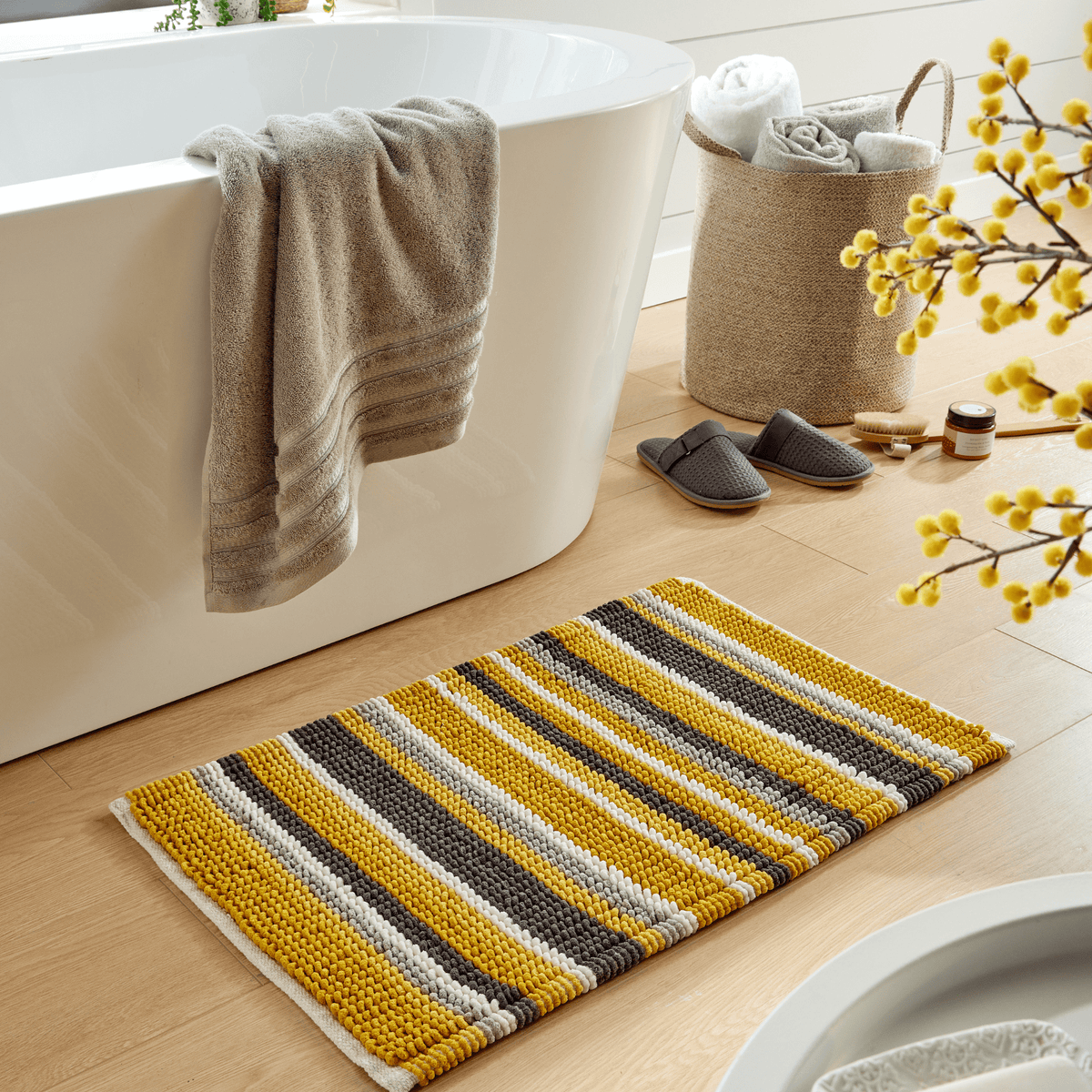 OLIVIA ROCCO Padstow Stripe Bathmat 50 x 80 cm Quick-Drying Anti-Slip Absorbent Durable – product image 10 of 14