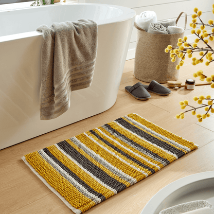 OLIVIA ROCCO Padstow Stripe Bathmat 50 x 80 cm Quick-Drying Anti-Slip Absorbent Durable – product image 10 of 14