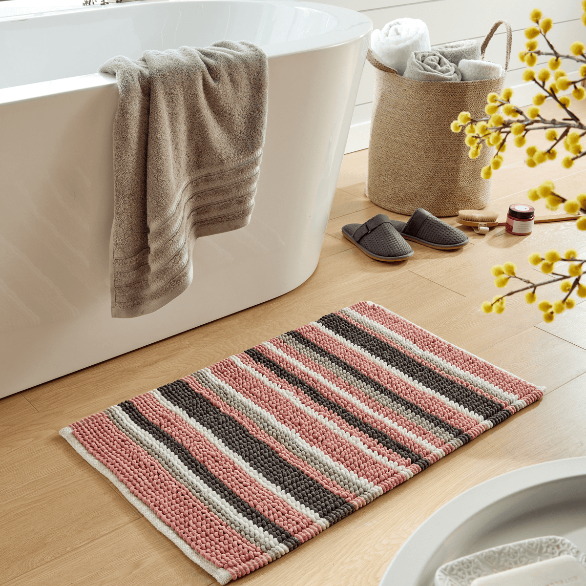 OLIVIA ROCCO Padstow Stripe Bathmat 50 x 80 cm Quick-Drying Anti-Slip Absorbent Durable – product image 6 of 14