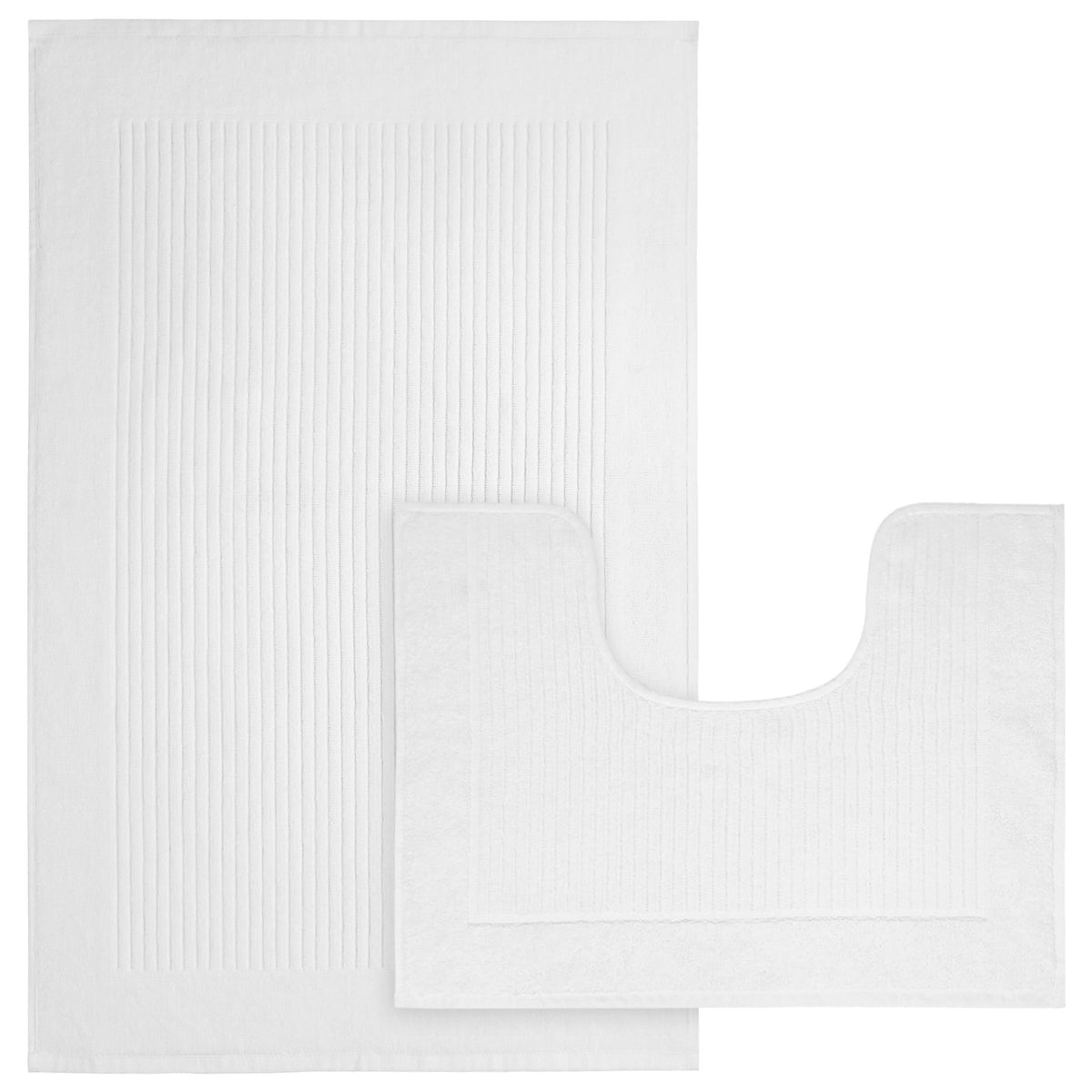 OLIVIA ROCCO Monaco 2 Piece Bath Mat And Pedestal Set Non Slip Water Absorbent 100% Cotton Easy-Care Hotel-Quality Textile – product image 8 of 10