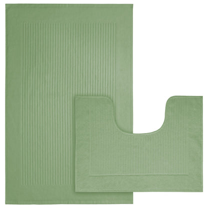 OLIVIA ROCCO Monaco 2 Piece Bath Mat And Pedestal Set Non Slip Water Absorbent 100% Cotton Easy-Care Hotel-Quality Textile – product image 9 of 10