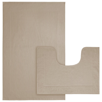 OLIVIA ROCCO Monaco 2 Piece Bath Mat And Pedestal Set Non Slip Water Absorbent 100% Cotton Easy-Care Hotel-Quality Textile – product image 10 of 10