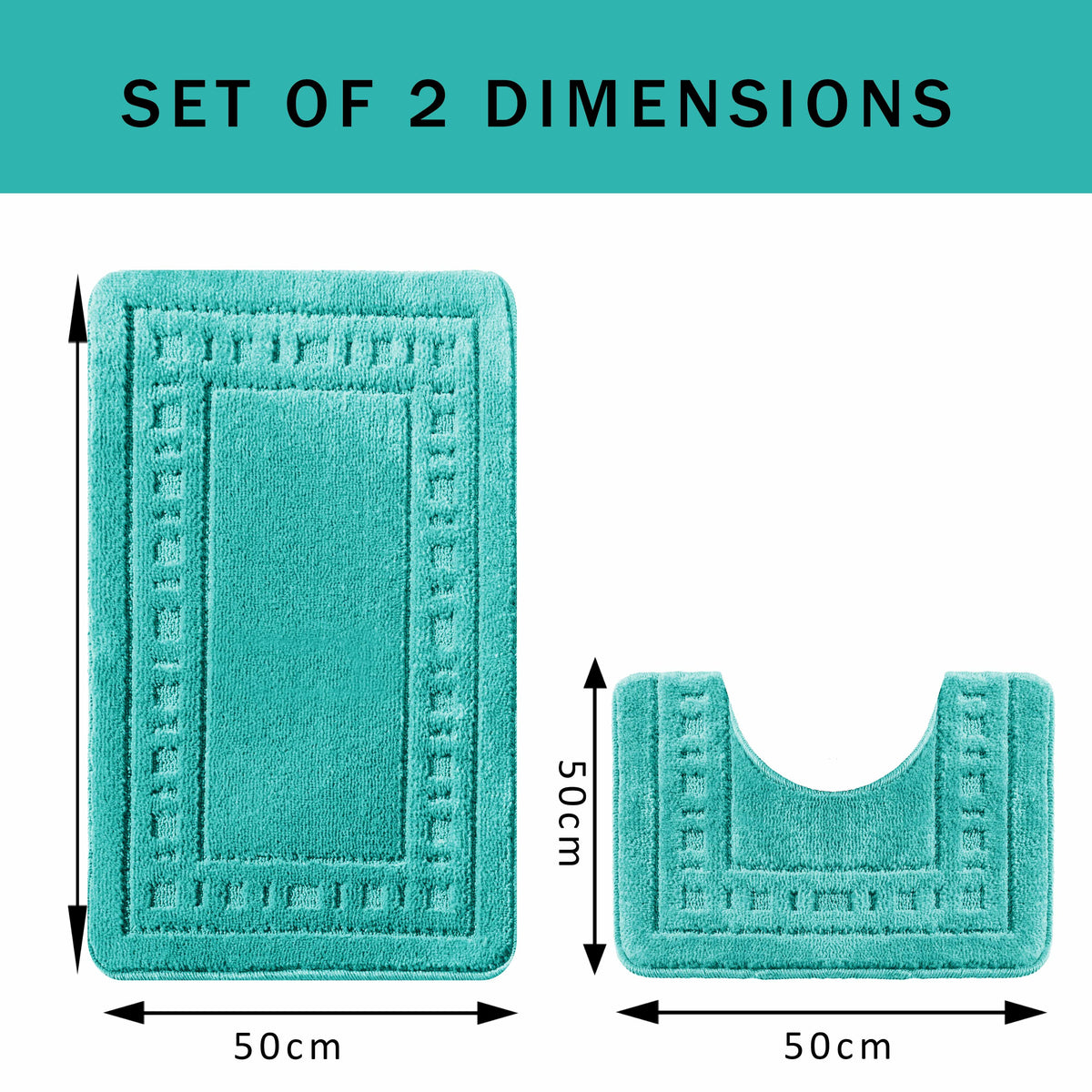 OLIVIA ROCCO Miami 2 Piece Duck Egg Bath Mat And Pedestal Set Non Slip Soft And Absorbent – product image 2 of 6