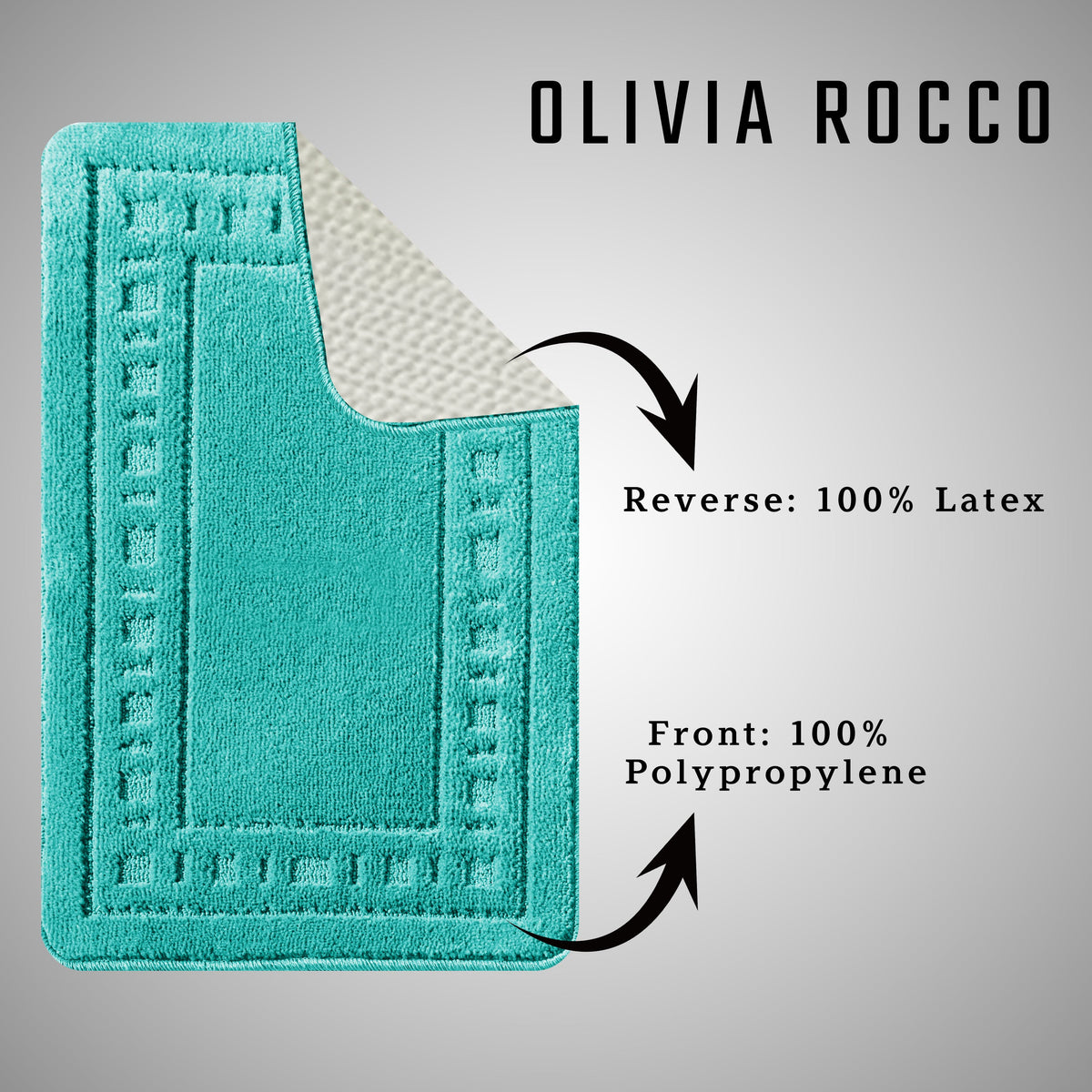 OLIVIA ROCCO Miami 2 Piece Duck Egg Bath Mat And Pedestal Set Non Slip Soft And Absorbent – product image 4 of 6