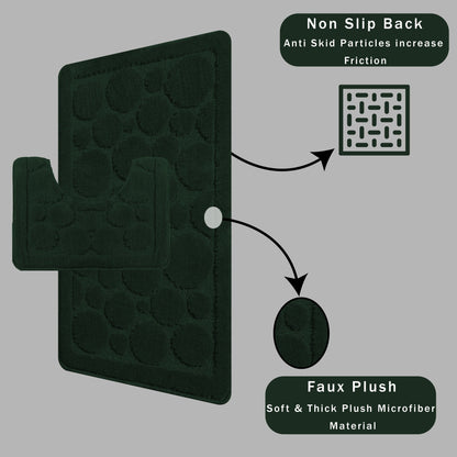 OLIVIA ROCCO Cali Bubbles Emerald Green Bath Mat And Pedestal Set Non Slip Hotel-Quality Everyday Comfort – product image 5 of 6