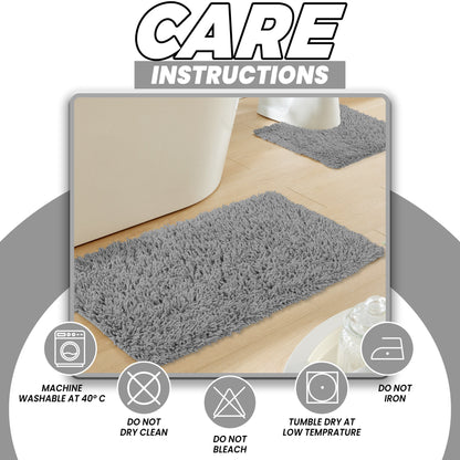 OLIVIA ROCCO Como 2 Piece Grey Bath Mat And Pedestal Set Non-Slip Super Absorbent Cotton Easy-Care Hotel-Quality Textile – product image 5 of 5